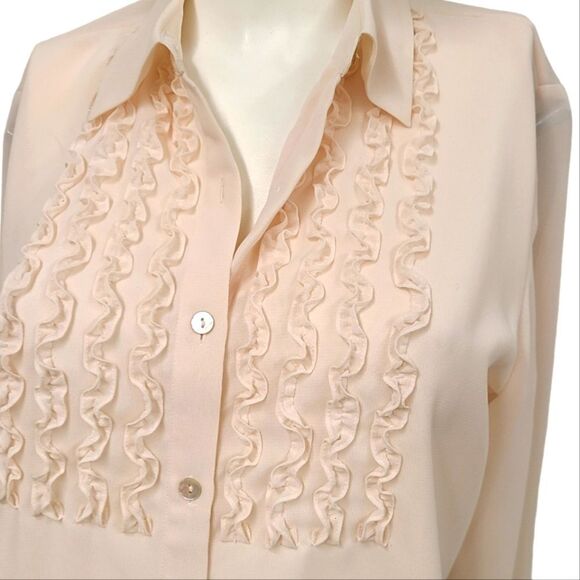 Andrea Viccaro Cream Tuxedo Top size Medium Petite - Picture 5 of 8